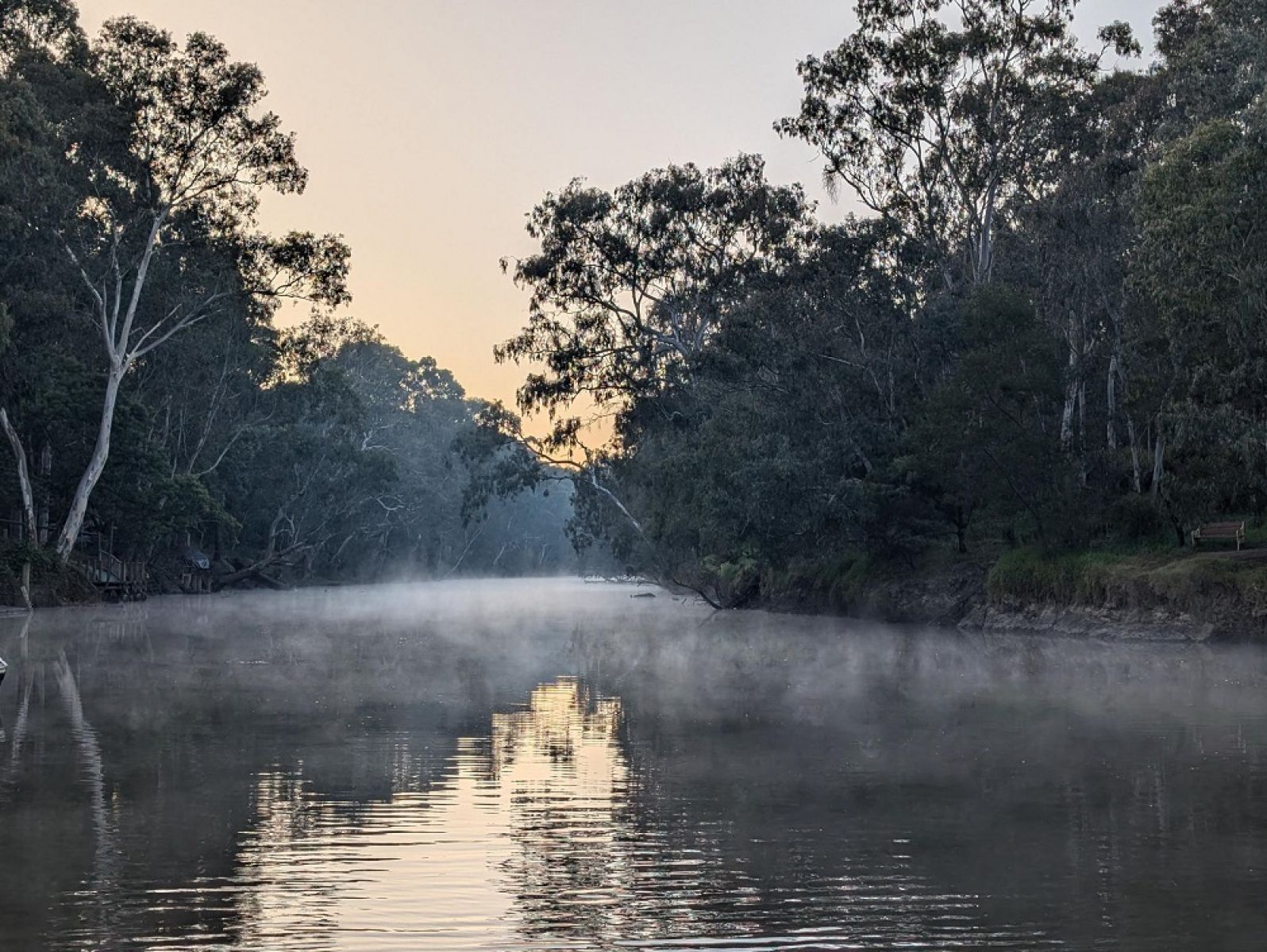 Mist across the surface of the River